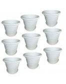 Plastic Pots With Tray Set